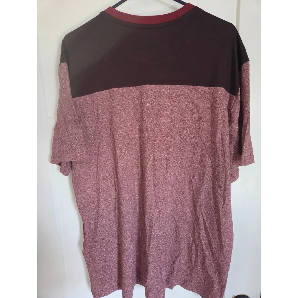 Harley Davidson Mens XL T-Shirt Colorblock Heather Burgundy Black Graphic Tee